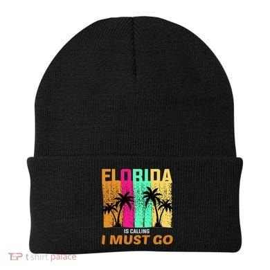 Florida Is Calling I Must Go Vintage Summer Beach Sun Beanie