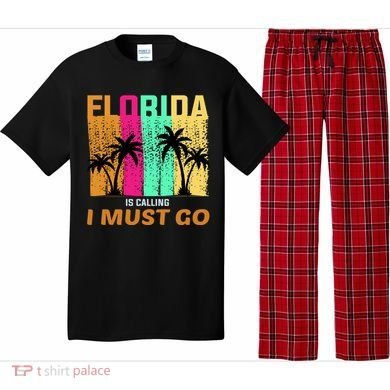 Florida Is Calling I Must Go Vintage Summer Beach Sun Pajama Set
