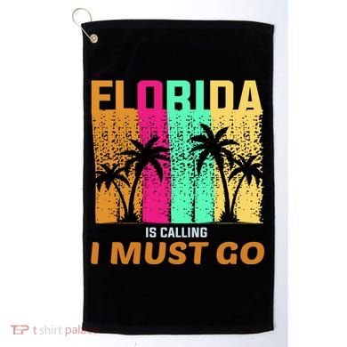 Florida Is Calling I Must Go Vintage Summer Beach Sun Golf Towel