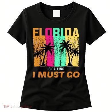 Florida Is Calling I Must Go Vintage Summer Beach Sun Women's T-Shirt