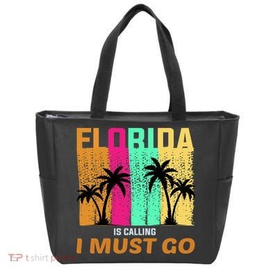 Florida Is Calling I Must Go Vintage Summer Beach Sun Tote Bag