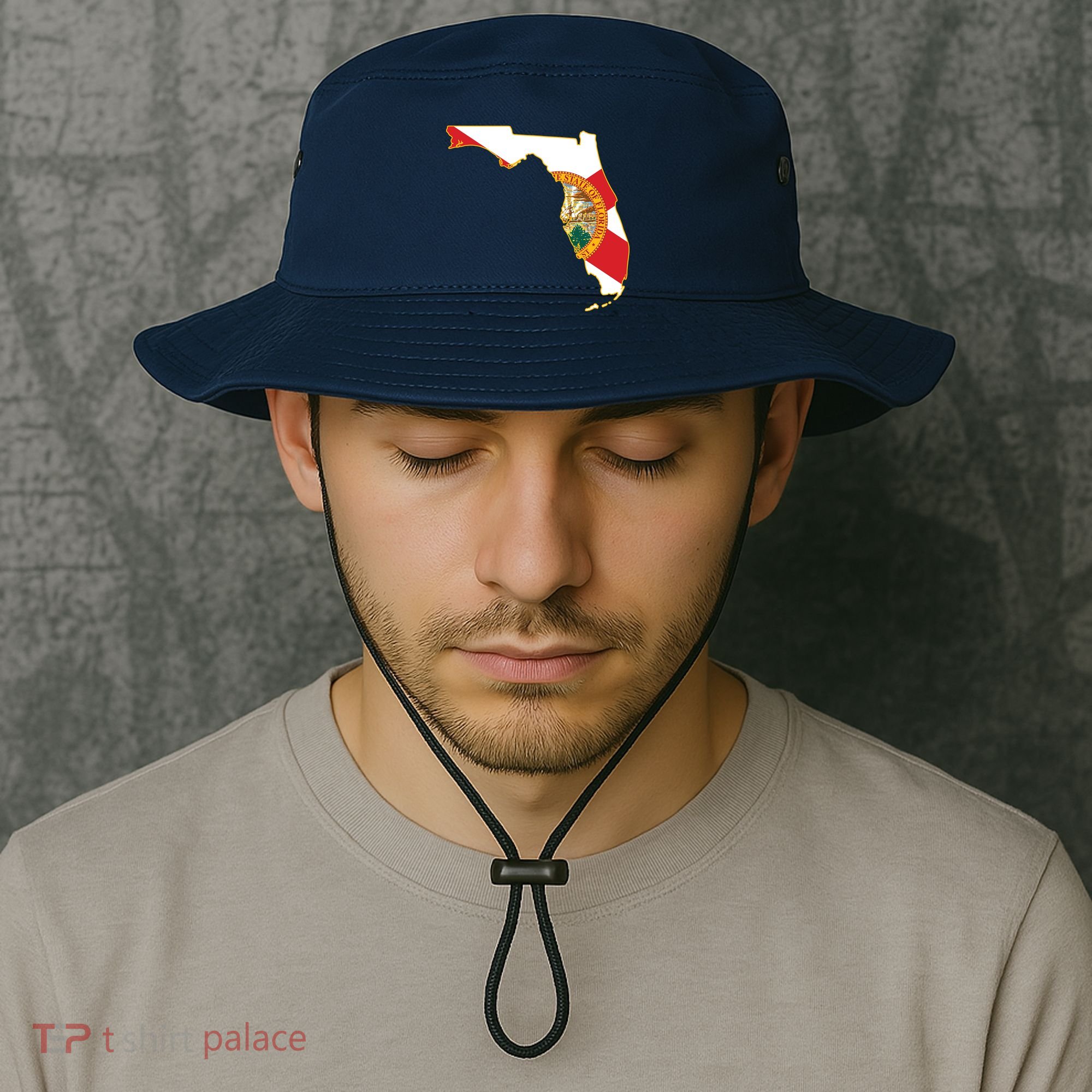 Florida Map State Flag Bucket Hat