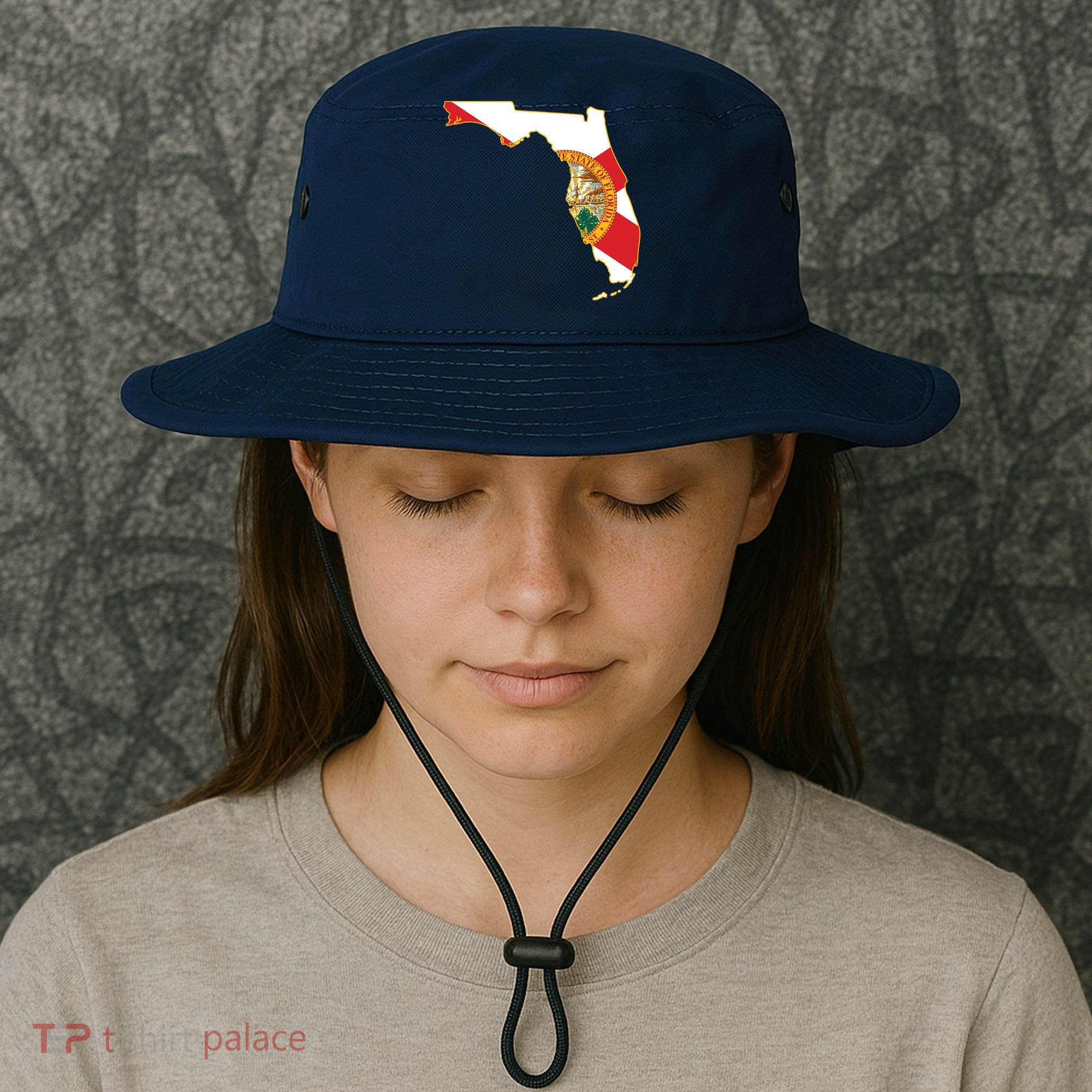 Florida Map State Flag Bucket Hat