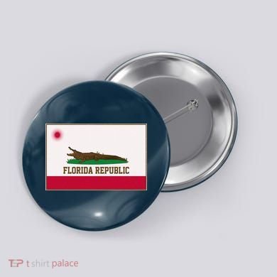 Florida Republic Vintage Alligator Flag Button