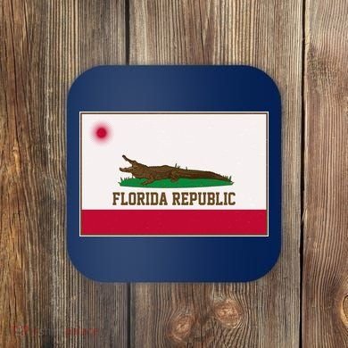 Florida Republic Vintage Alligator Flag Coaster