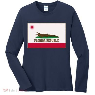 Florida Republic Vintage Alligator Flag Women's Long Sleeve Shirt