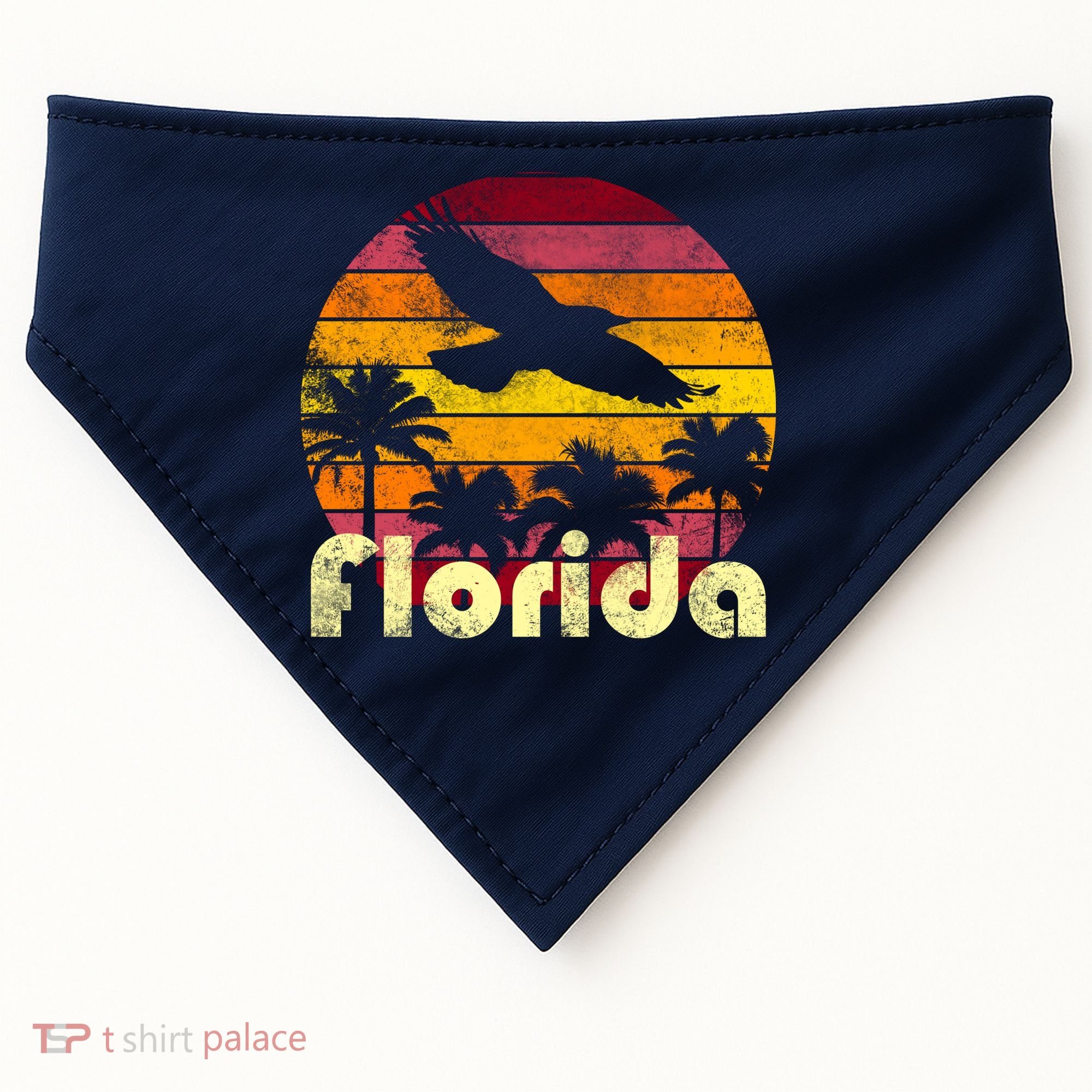 Florida Retro Sunset USA-Made Doggie Bandana