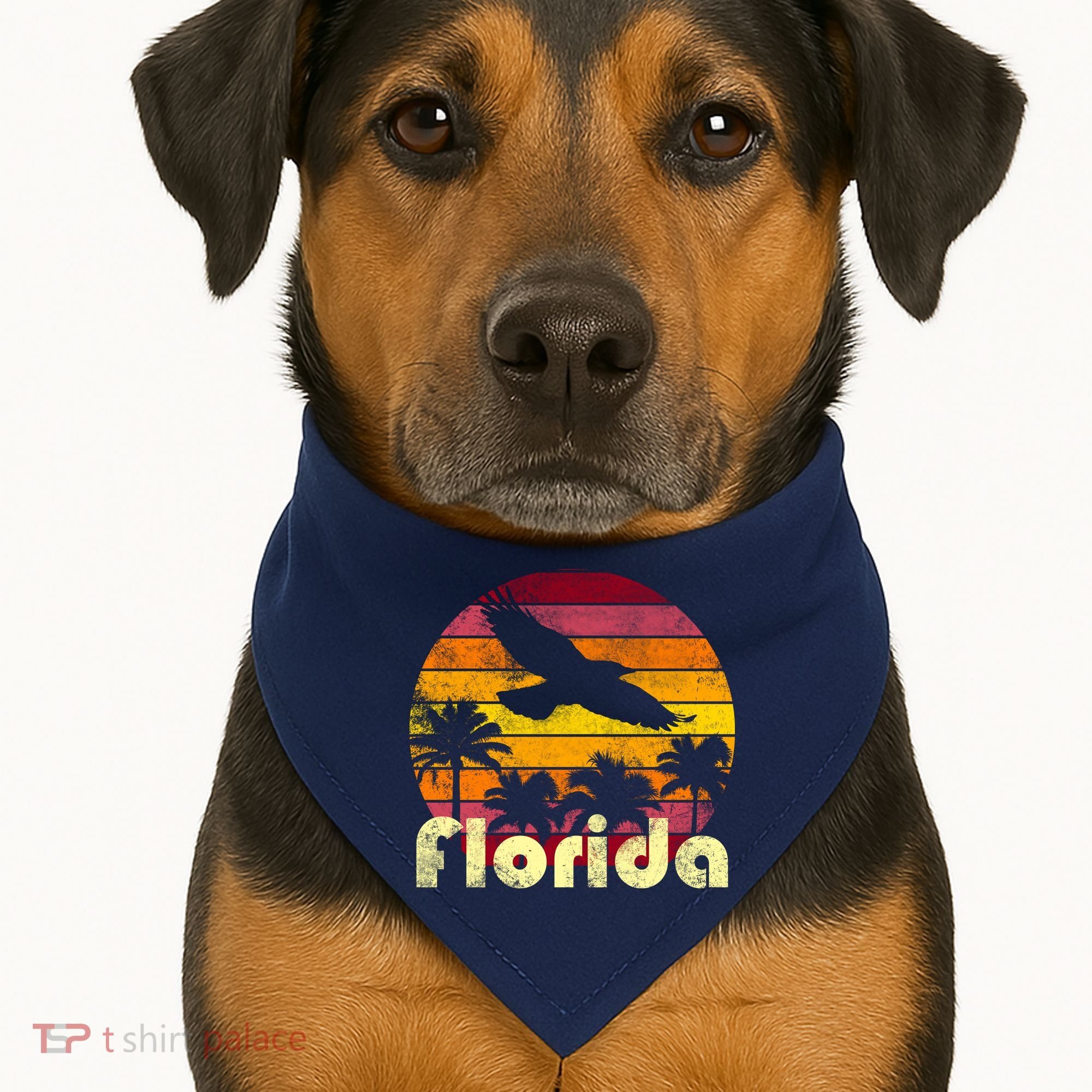 Florida Retro Sunset USA-Made Doggie Bandana