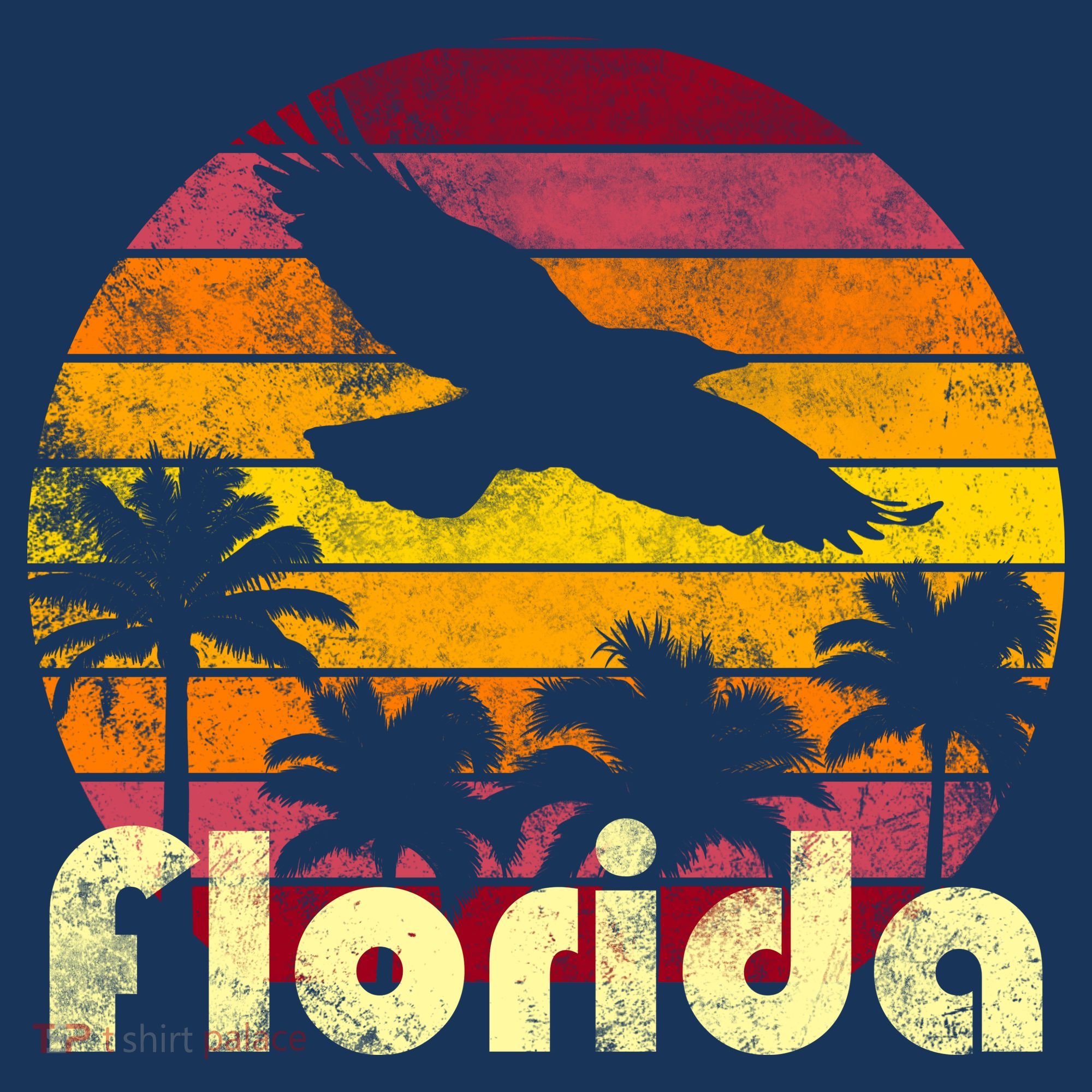 Florida Retro Sunset USA-Made Doggie Bandana