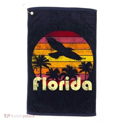 Florida Retro Sunset Golf Towel