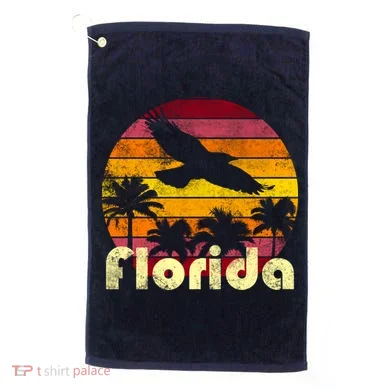 Florida Retro Sunset Golf Towel