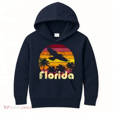 Florida Retro Sunset Kids Hoodie