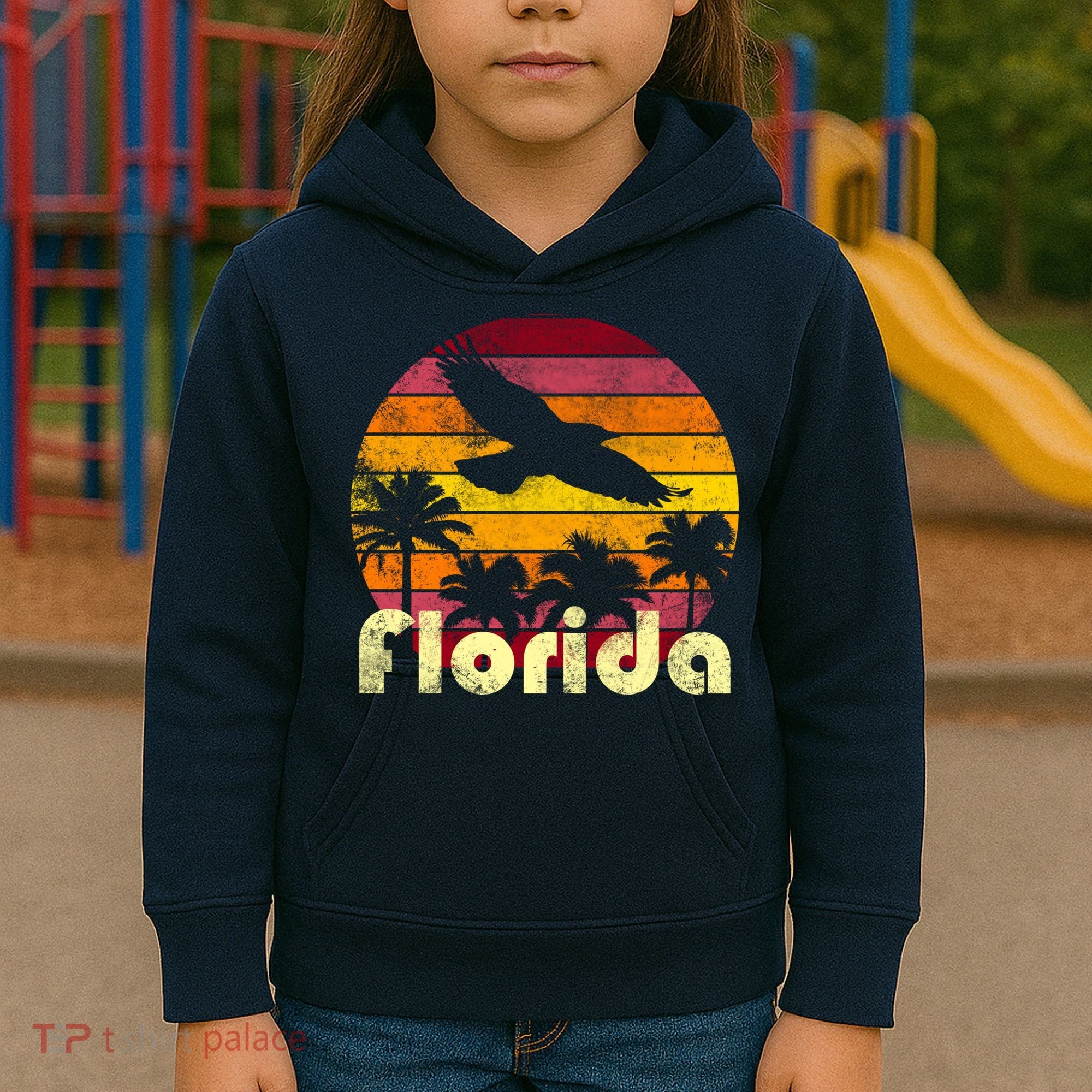 Florida Retro Sunset Kids Hoodie