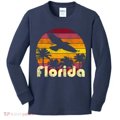 Florida Retro Sunset Kids Long Sleeve Shirt