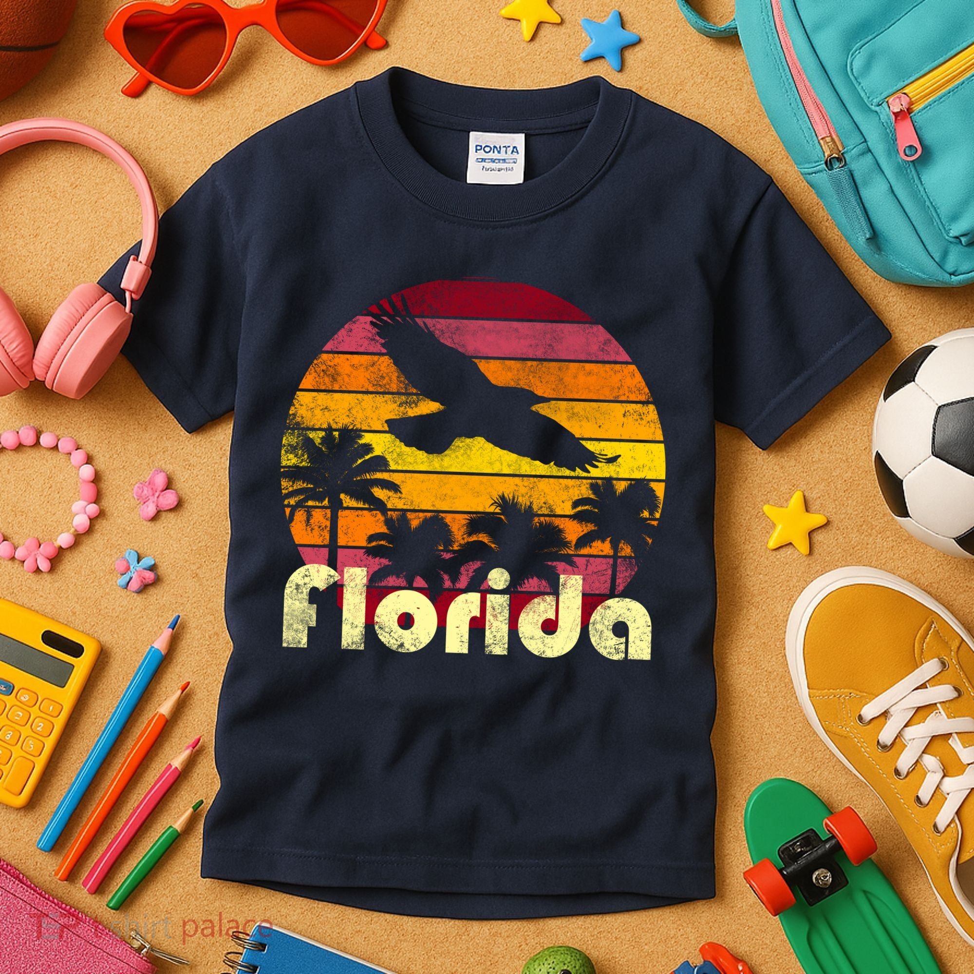 Florida Retro Sunset Kids T-Shirt