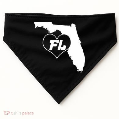 Florida State FL Heart USA-Made Doggie Bandana