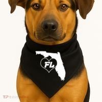 Florida State FL Heart USA-Made Doggie Bandana thumb 1