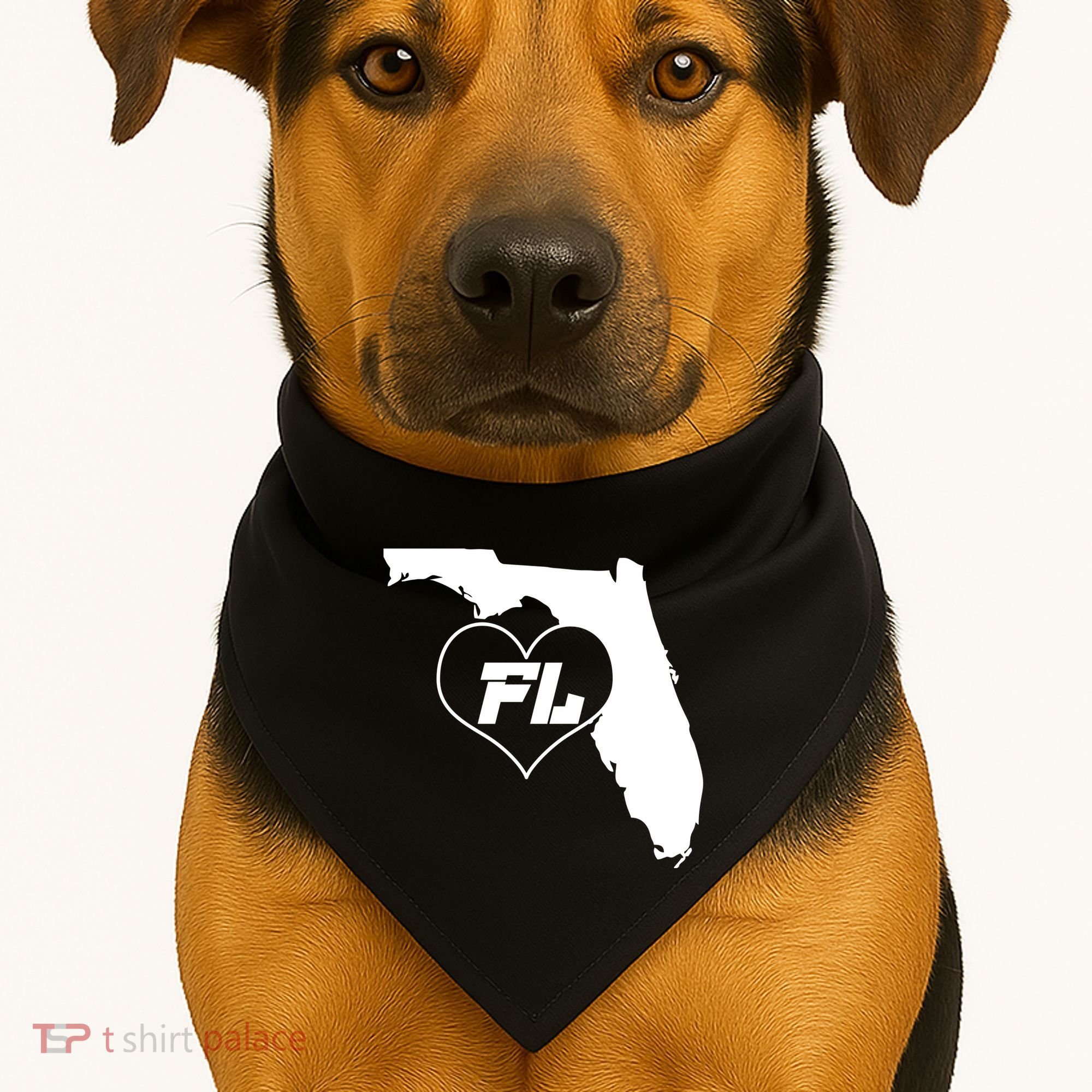 Florida State FL Heart USA-Made Doggie Bandana