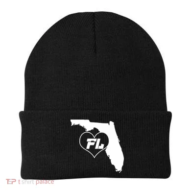 Florida State FL Heart Beanie