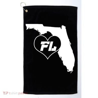 Florida State FL Heart Golf Towel