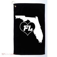 Florida State FL Heart Golf Towel thumb 0