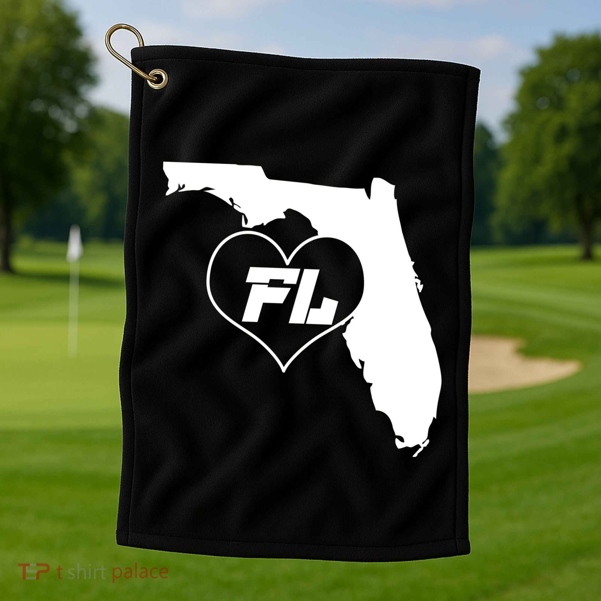 Florida State FL Heart Golf Towel