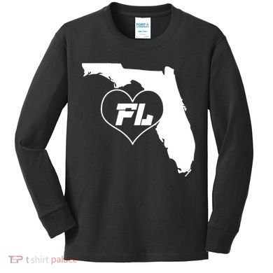 Florida State FL Heart Kids Long Sleeve Shirt