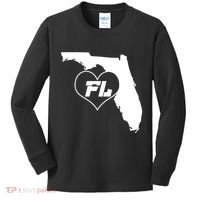 Florida State FL Heart Kids Long Sleeve Shirt thumb 0