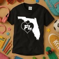 Florida State FL Heart Kids T-Shirt thumb 3