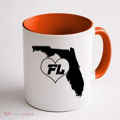 Florida State FL Heart Coffee Mug back