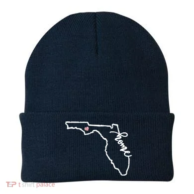 Florida State Home Heart Beanie