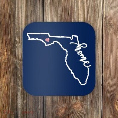 Florida State Home Heart Coaster