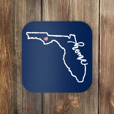Florida State Home Heart Coaster