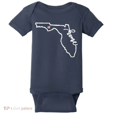 Florida State Home Heart Baby Bodysuit