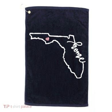 Florida State Home Heart Golf Towel