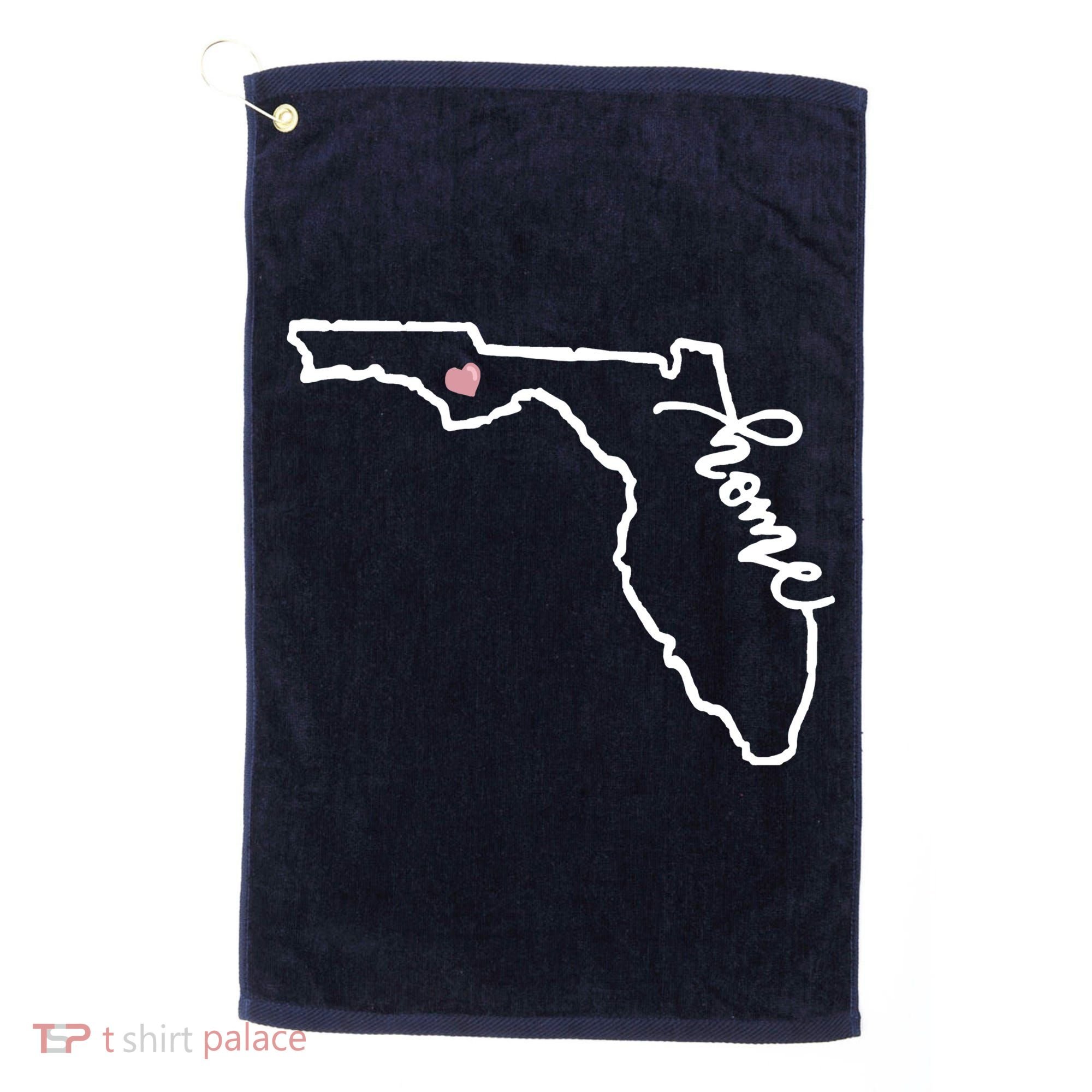Florida State Home Heart Golf Towel