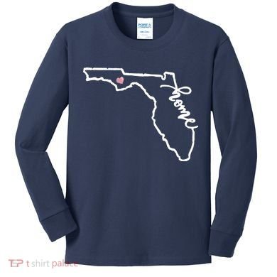 Florida State Home Heart Kids Long Sleeve Shirt