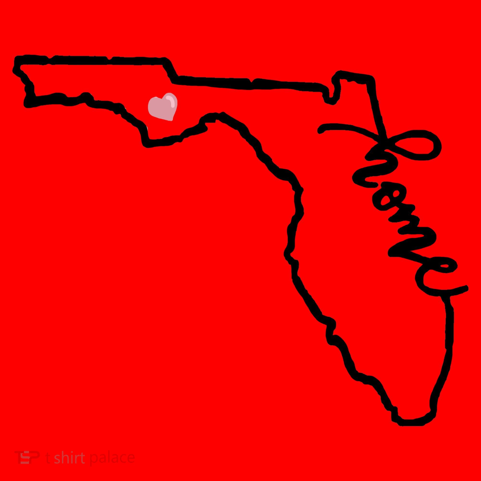 Florida State Home Heart Santa Hat