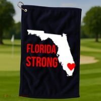 Florida Strong Hurricane Irma Support Golf Towel thumb 1