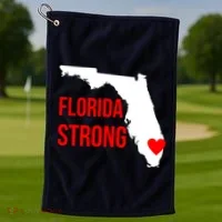 Florida Strong Hurricane Irma Support Golf Towel thumb 1