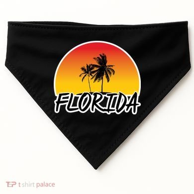 Florida Sunset Palm trees  USA-Made Doggie Bandana