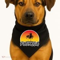 Florida Sunset Palm trees  USA-Made Doggie Bandana thumb 1