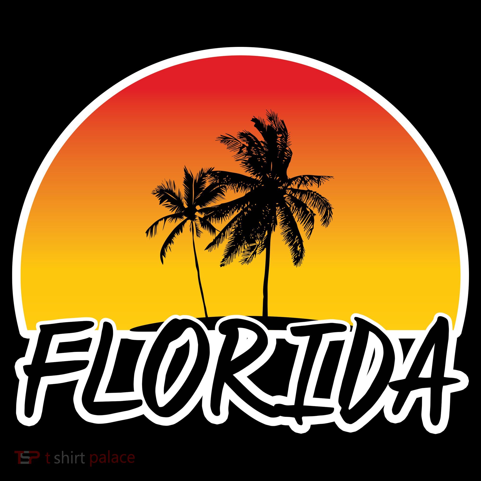 Florida Sunset Palm trees  USA-Made Doggie Bandana