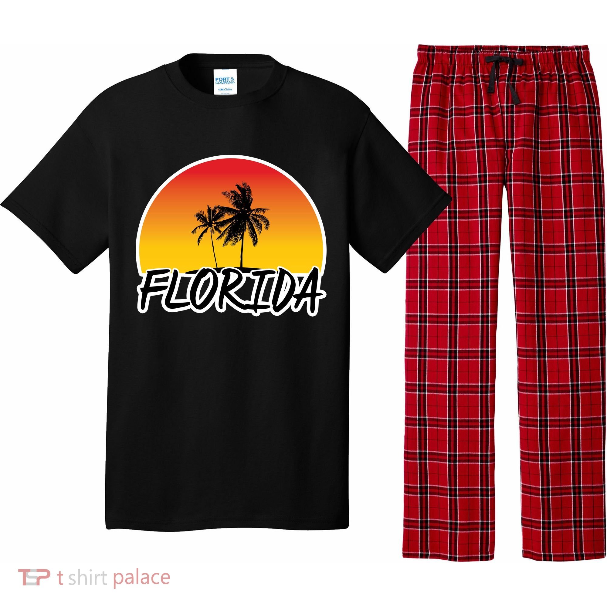 Florida Sunset Palm trees  Pajama Set