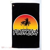 Florida Sunset Palm trees  Golf Towel thumb 0