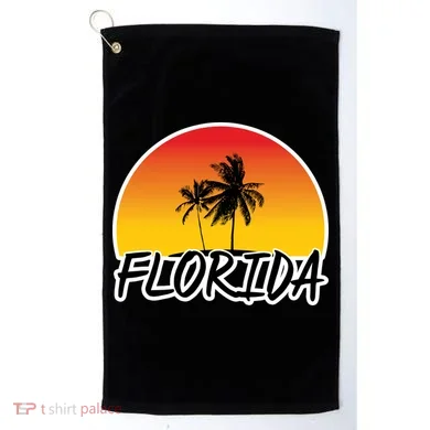 Florida Sunset Palm trees  Golf Towel