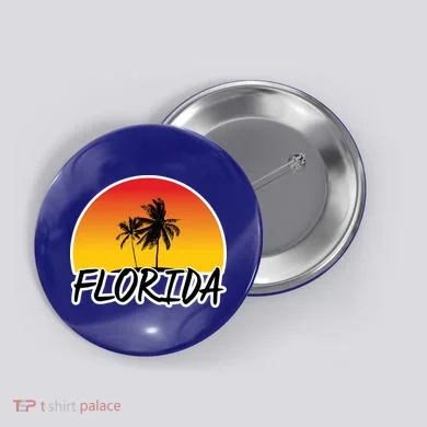 Florida Sunset Palm trees  Button