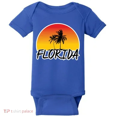 Florida Sunset Palm trees  Baby Bodysuit