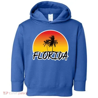 Florida Sunset Palm trees  Toddler Hoodie