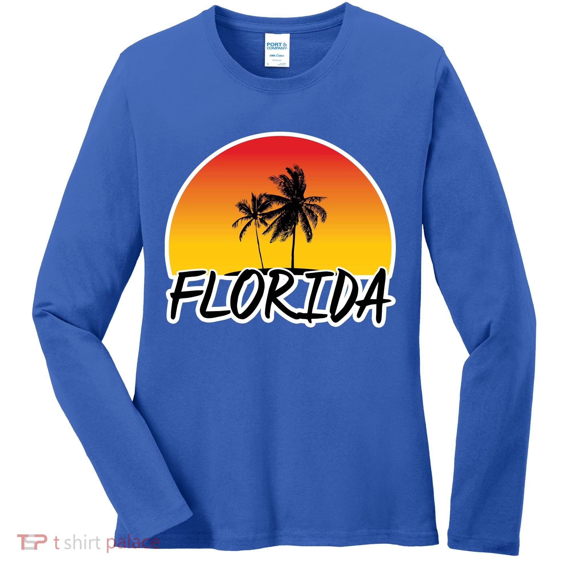 Florida Sunset Palm trees  Women's Long Sleeve Shirt